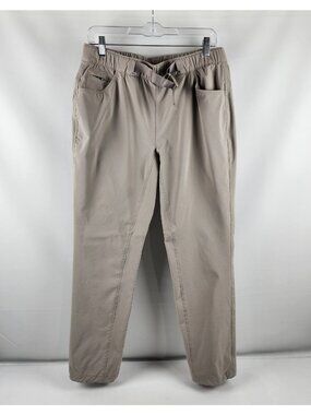 Eddie Bauer Pants Women 10 Beige Travex Belted Stretch Hiking Chino Pant (32x30)